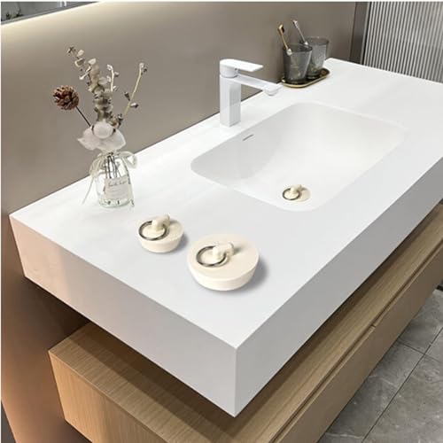 Drain Stopper Set,4 Sizes Bathtub Stopper Rubber Sink Stoppers Set White Stopper Plug with Hanging Ring for Bathtub, Kitchen and Bathroom