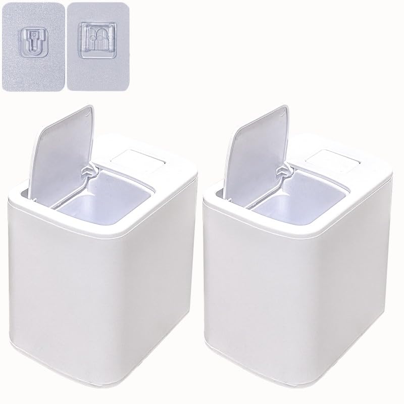 2 Pack Wall Mounted Holder Fit for Clorox Toilet Wand, Compatible with Clorox Toilet Wand Holder only, Automatic Open and Closing Lid Design, White - size: 2 pack