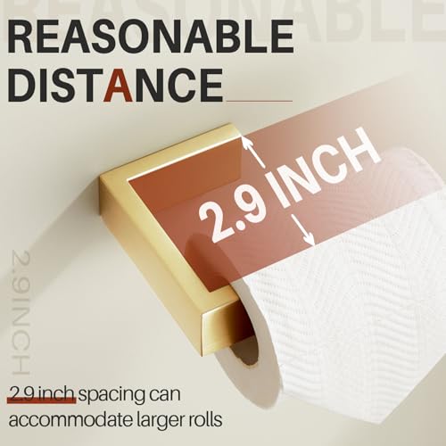 KOKOSIRI Toilet Paper Holder Gold Tissue Paper Dispenser for Kitchen Bathroom Washroom Toilet Roll Holder Wall Mounted Stainless Steel B2009BG - color: Brushed Gold
