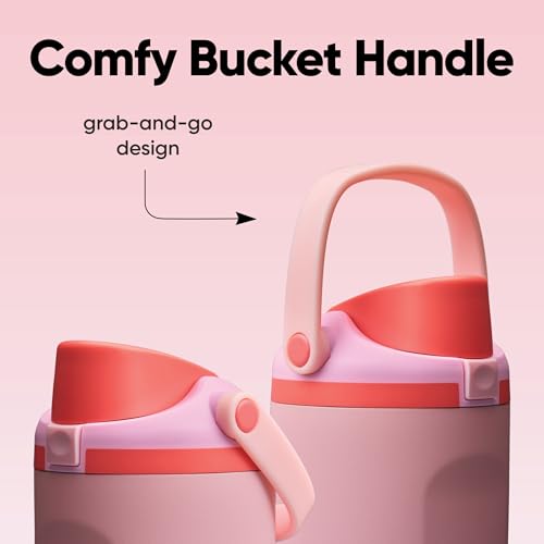 Owala FreeSip Sway Insulated Stainless Steel Water Bottle with Two-Way Spout, Built-In Straw and Bucket Handle, Made for Travel, School, and Sports, 30oz, BPA Free, Leak Proof, Pink Angel Food Cake - color: Angel Food Cake, size: 30 Ounces