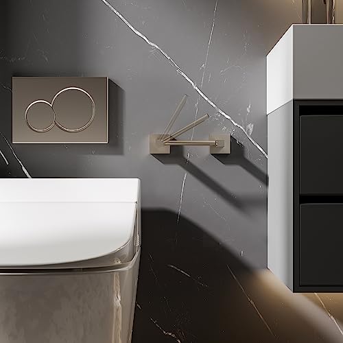 Ruacq Brushed Nickel Toilet Paper Holder Towel Ring Bathroom Accessories Hardware Set Double Post Pivoting Toilet Roll Holder Square Stainless Steel and Zinc Alloy Modern Wall Mounted 2 Pieces - color: Brushed Nickel, size: 2pcs