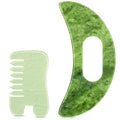 BBTO 2 Pcs Jade Comb for Scalp Massage Gua sha Comb for Head Body spa Hair Multifunctional Handheld Massage Tools(Fashion, Classic) - style: Fashion, Classic