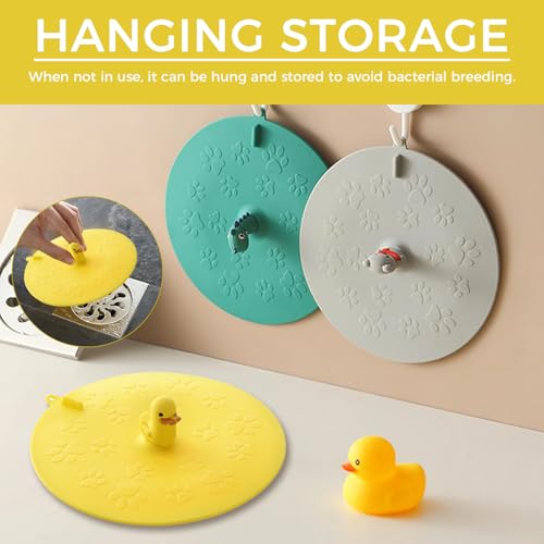 2pcs Cartoon Deodorant Floor Drain Cover, Sink Plug Anti Clogging, Bathtub Swimming Pool Filter, Hair Plug, Circular Kitchen Sink Drain Plug for Sewer - color: Mixcolor1