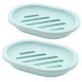 Topsky 2-Pack Soap Dish with Drain, Soap Holder, Soap Saver, Easy Cleaning, Dry, Stop Mushy Soap (Green) - color: Green