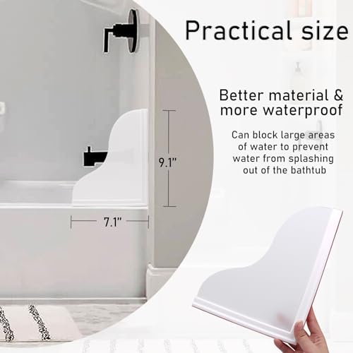 Spidfee Shower Splash Guard Kit, Large Splash Guards for Bathtub Waterproof Self-Adhesive Shower Corner Guards to Keep Water in Shower or Bath, Pack of 2 (9.1 x 7.1 inches) - size: 9.1 x 7.1 inches