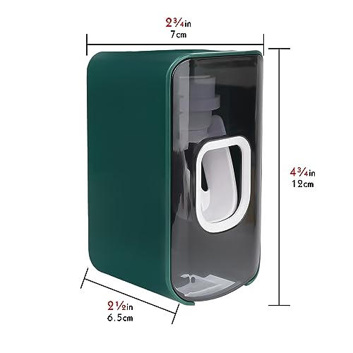 2 Slot Toothbrush Holder and Toothpaste Dispenser Wall Mounted, Automatic Toothpaste Squeezer, 2 in 1 Tooth Brush Toothpaste Organizer for Shower (Green 2Pack) - color: Green, size: 2