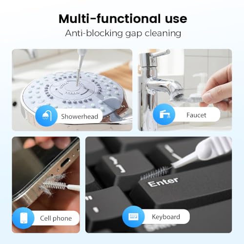 Shower Head Cleaning Brush for Small Hole, 2025 New Shower Head Cleaner Tool with Spiral Tip, Gap Hole Cleaning Brush Picks, Multifunction Tiny Brush for Nozzle Keyboard Port Crevice Sink Vent (10)