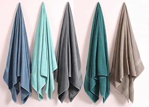 HILLFAIR 600 GSM- 40 x 80 Inches- 100% Cotton 2 Pc XXL Oversized Bath Towel Set- Soft Highly Absorbent Jumbo Bath Sheets Towels Sets- Quick Dry Oversized Bath Towel Sets for Hotel Spa Pool- Stone - color: Stone, size: 2 Pc XXl Oversized Towel Set