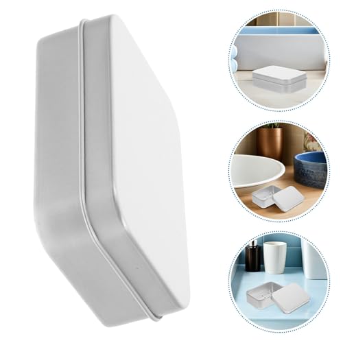 Operitacx 4pcs Portable Aluminum Soap Holder Set 150ml Lightweight Bar Soap Case with Lid and Drain Tray for Travel Camping Bathroom Kitchen Use