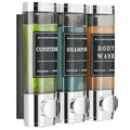 Shower Soap Dispenser Wall Mounted No Drill Shampoo Dispenser for Shower Wall Shampoo and Conditioner Dispenser Bathroom Hotel 3 * 300ml Chrome 1 - color: Chrome