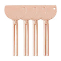 AUEAR, 4 Pack Rose Gold Stainless Steel Toothpaste Tube Squeezers Keys Roller Presser Wringer for Home Hair Dye - color: Rose Gold