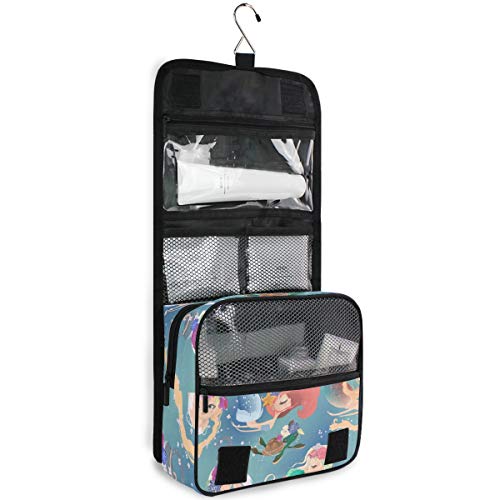 senya Hanging Travel Toiletry Bag Kit Makeup Case Cosmetics Organizer for Men Women - color: Mermaid Girls Princess