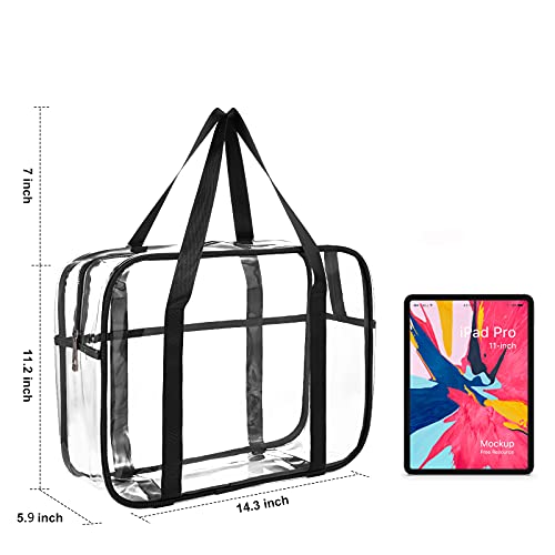 ONEGenug Clear Toiletry Bag Thick Transparent Cosmetic Bag Waterproof Makeup Artist Large Bag Diaper Case Luggage Organizer Storage Easy Clean Large