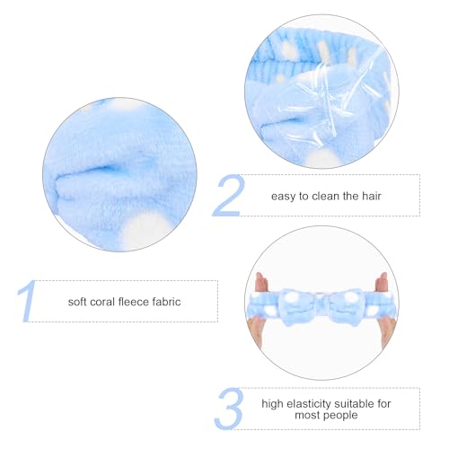 Semato Bachelorette Party Favor Set Bride & Bridesmaid Spa Headband for Women Gifts Party Supplies (1 bride+ 7 blue dot) - color: 1 bride+ 7 blue dot