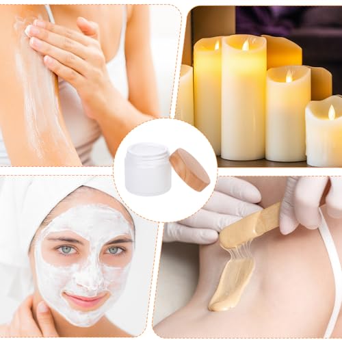 6Pcs Glass Lotion Cream Container with Lid Refillable Empty Sample Cosmetic Jar for Makeup Scrub Cream Toiletries Home Travel (60ml) - color: Clear, size: 60ml