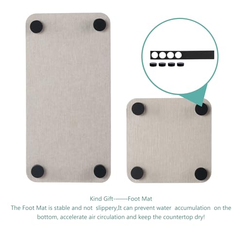 NiuYichee Set of 4 Water Absorbent Diatomite Coasters, Diatomaceous Earth Kitchen Soap Dish, Bathroom Trays, Water Absorbing Stone Used for Hand Soaps & Plants & Toiletries in The Modern Home - color: Set of 4 Light Grey