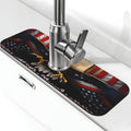 Classic American Old Flag Kitchen sink faucet pad, strong water absorption, anti slip, easy to clean, very suitable for splash and drip prevention, suitable for kitchens and bathrooms - color: Classic American Old Flag We The People Eagle