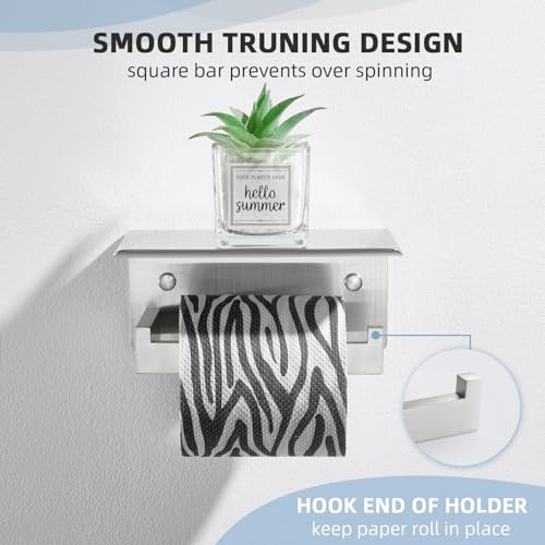 Angle Simple Toilet Paper Holder with Shelf, 304 Stainless Steel Toilet Tissue Roll Holder Brushed Nickel Wall Mount - color: Brushed Nickel, size: Single Rod