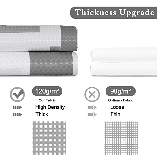 Naturoom Grey Shower Curtains W 72 x H 72,Modern Geometric Curtain Set Grey and White Shower Curtains for Bathroom Decor,Water Repellent Fabric Washable Bath Curtain,72x72