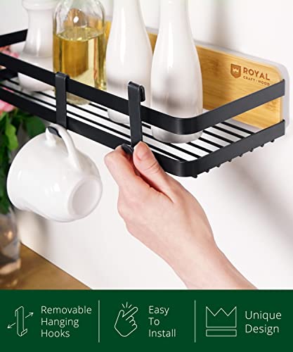 ROYAL CRAFT WOOD Shower Caddy Shelf Organizer - color: Black, size: 2-Pack