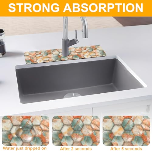 2 Pack Faucet Mat for Kitchen Sink Splash Guard Bathroom 23.5"X5.5" - size: 23.5" x 5.5"