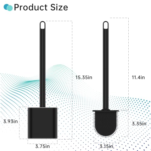 rv Essentials, RV Toilet Brush, Toilet Brush Silicone Won't Damage Toilets, Wall Mounted Toilet Brush-Anti-Roll, Anti-Drip Design, Suitable for RV Travel Trailers and Campers, Made by RVers for RVers - color: Black