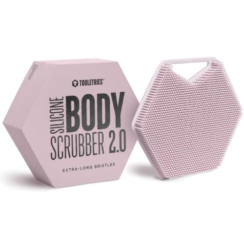 TOOLETRIES Silicone Body Scrubber 2.0, Loofah Alternative - Blossom | Gentle exfoliating shower scrubber that's quick drying, hygienic and longer lasting than traditional loofahs. - color: Blossom