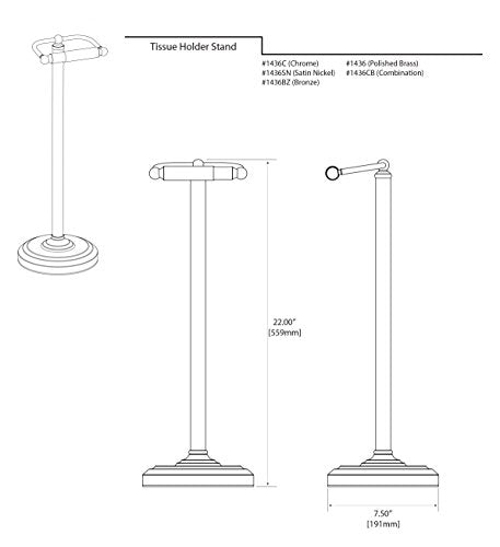 Gatco 1436BZ Toilet Paper Holder Stand, Bronze Finish, Freestanding Bathroom Floor Stand, Weighted Base