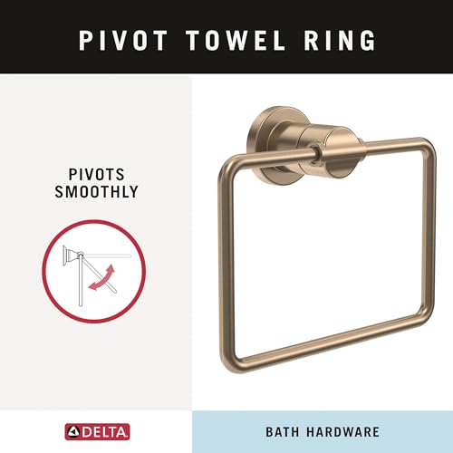 Delta 4-Piece Champagne Bronze Bathroom Set Towel Rack, Ring, Toilet Paper Holder, Hook | Nicoli Bath Accessories - color: Champagne Bronze