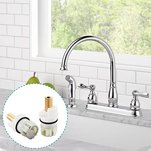 RP25513 faucet stem assembly Replacement Kit for two handle faucet repair kit with RP24096 Cartridge RP4993 Seats Springs RP24097 1/4 Turn stop, 2 Pack - color: 2