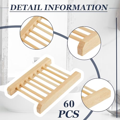 Rtteri 120 Pcs Soap Saver Bags & Bamboo Soap Holder Set Exfoliating Sisal Soaps Washing Bags Self Draining Wooden Bar Soaps Dish for Shower Bath Toilet Kitchen Restaurant