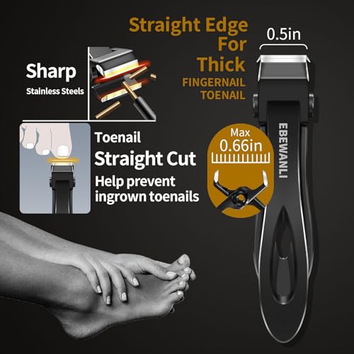 EBEWANLI Professional Nail Grooming Kit, Podiatrist Pedicure Kits Stainless Steel Nail Clipper Personal Care Tools with Travel Bag, Gift for Seniors, Men