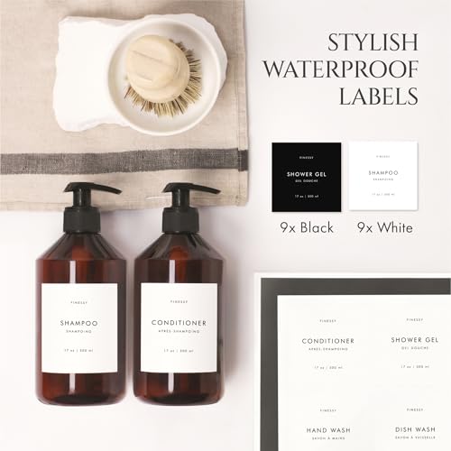 FINESSY Amber Hand Dish Soap Dispenser for Kitchen Countertop and Bathroom with Tray Set for Refillable Liquid Detergent Dishwasher and Lotion Bottles, Farmhouse Kitchen Soap Dispenser Set with Pump - color: Luxe Amber