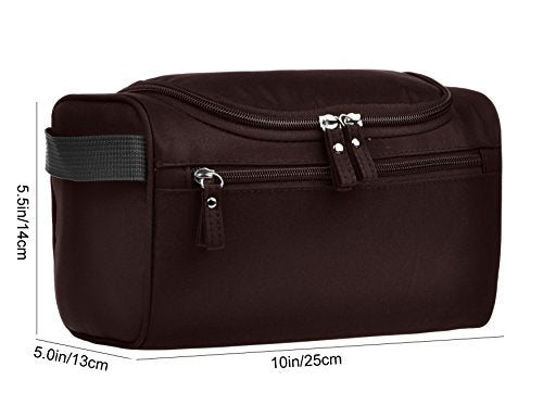 Vercord Mens Toiletry Bag Wash Travel Small Shaving Dop Kit Shower Bathroom Ditty Hygiene Bag Coffee - color: Coffee