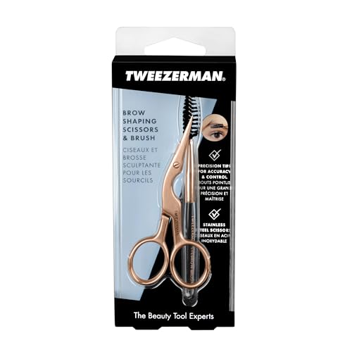 Tweezerman Exclusive Eyebrow Shaping Scissors & Brush Rose Gold - color: Rose Gold