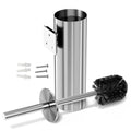 Silver Modern Toilet Brush and Holder Set with Wall Mount - Stainless Steel Toilet Brush with Holder - Removable Inner Bowl, Shiny Design, Splash Protection & Dense Bristles for Bathroom Cleaning - color: Silver Wall-mounted