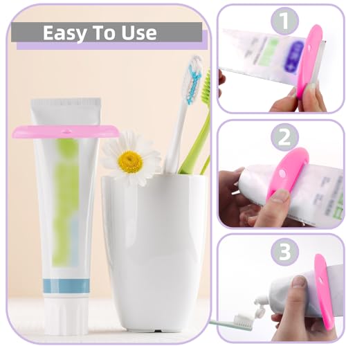 4 Pcs Toothpaste Squeezer,Plastic Toothpaste Tube Squeezer Toothpaste Dispenser Hanging Toothpaste Clip Toothpaste Holder for Bathroom,Suitable for Toothpaste Cream Cosmetics and Paint(Colorful)