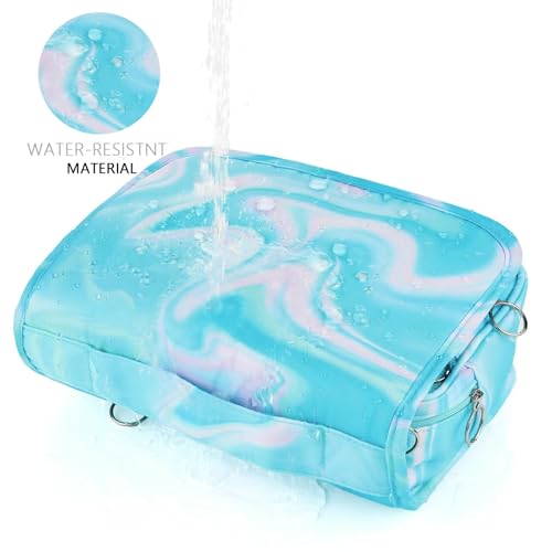 Teal Hanging Toiletry Bag for Girls, Travel Toiletry Bag for Teen Girls Cosmetic Makeup Waterproof Wash Bag Traveling Toiletries, Green - color: Teal-Green