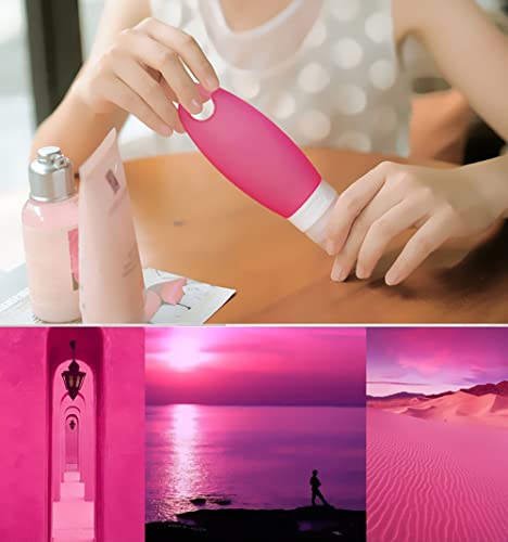 Gym Refillable Bottles Leak Proof Camping Travel Containers with Shower Lanyard,3.3oz TSA Approved Squeezable Silicone Travel Tube Set for Gym Shampoo Lotion Soap - color: 5 Pack: 3.3oz 4C + Shower Lanyard