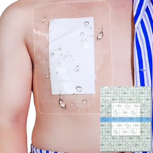 Waterproof Shower Protector Large Cover Shields for PICC Central Line Peritoneal Dialysis Chest Port Feeding Tube PD Catheter Accessories Bandages with Non-Stick Center Pad 12"x14"(Pack of 14) - size: 12 x 14" with Island Dressing (Pack of 14)