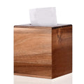 Tissue Box Cover Square, Acacia Wood Tissue Box Holder with Slide-Out Bottom, Wooden Tissue Box Cover Cube for Bathroom, Bedroom, Dinner Table, Office,Kitchen