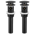KES Bathroom Sink Drain with Overflow, Matte Black Pop Up Drain 2 Pack for Vanity Vessel Sink, All Metal Bathroom Sink Stopper, T304 Stainless Steel and Brass, S2008A-BK-P2-KES - color: Matte Black, style: With Overflow, 2 Pack
