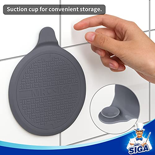MR.SIGA Silicone Bathtub Stopper, Drain Stopper for Shower, Sink, 5.1" Diameter, Grey, 3 Pack - color: Gray
