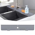 Derlights 33 inch Sink Splash Guard Mat, Silicone Faucet Handle Drip Catcher Tray, Longer Silicone Sink Mat for KitchenBathroom, Drip Protector Splash Countertop (Gray) - size: 33 inch