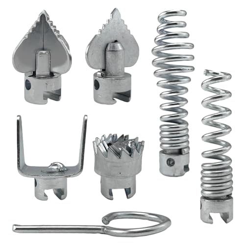 7Pcs Drain Cleaner Combination Cutter Head Set, 16mm Drain Dredging Combination Cutter Head for Ridgid k50 K400 Drain Snake Drain Cleaner - size: 6 Cutter Head
