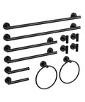 12 Pcs Matte Black Bathroom Accessories Set, HOMEMYSTIQUE SUS304 Stainless Steel Bathroom Hardware Set, Bath Towel Bar Set, Toilet Paper Holders, Towel Rings Racks, Robe Towel Hooks - color: Matte Black, size: 12 Pieces
