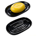 Ceramic Marble Pattern Soap Dish, Textured Raised Soap Saver Tray for Shower Bathroom Kitchen Sink Vanity, Easy to Clean Multi-Use Holder for Bar Soap Jewelry Rings Keys, Black (1 Pack) - color: Black