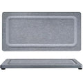 2 PCS Water Absorbing Stone Trays for Bathroom Sink & Kitchen Counter, Fast-Drying Diatomite Sink Coasters, Vanity Tray, Hand Soap Holder with Anti-Skid Pads (9.5" x 4.7" Gray) - color: 9.45" X 4.72" Grey