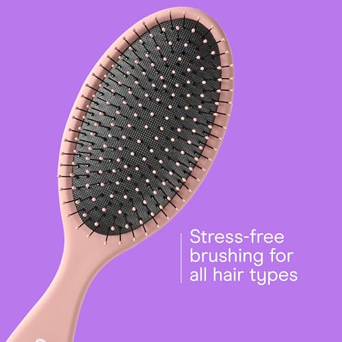Conair Detangling Hair Brush Set, 3-Pack Detangler Brushes for Wet or Dry Hair, Gentle Detangler for All Hair Types, Bristle Hair Brushes for Women, Beige, Navy, and Coral - color: Beige,Navy,Coral, size: 3 Count Full Size