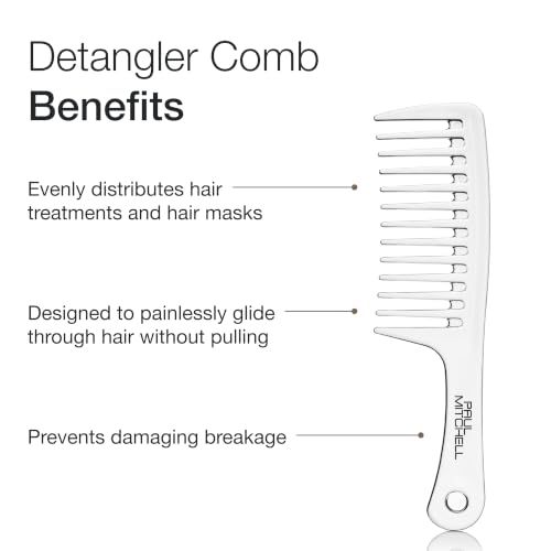 Paul Mitchell Detangler Comb, Wide Tooth Comb Detangles Wet or Dry Hair - color: Clear - 9.62 in.Length (Pack of 1)